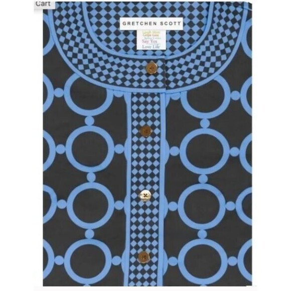 Gretchen Scott Dress NWT Trimmed Up Dip & Dot Gray Blue Retail $212 Size XS - Picture 7 of 15